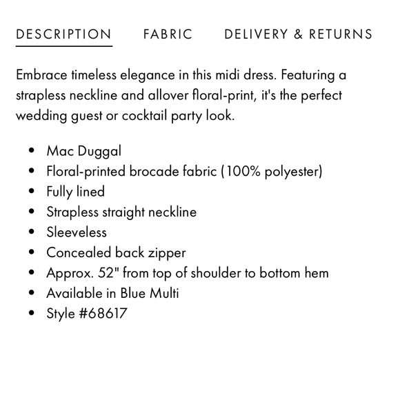 Mac Duggal Blue and White Strapless Dress - Picture 8 of 9